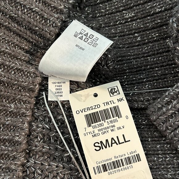 INC Sparkle Knit Oversized Turtle Neck Sweater size Small NWT - Picture 7 of 8